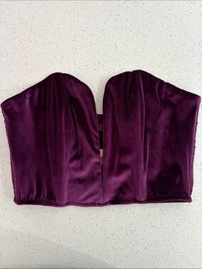 Victoria's Secret Plum velour Lace Bustier Top